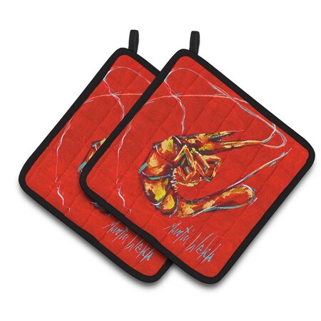 Carolines Treasures Red Shrimp Pair of Pot Holders MW1347PTHD